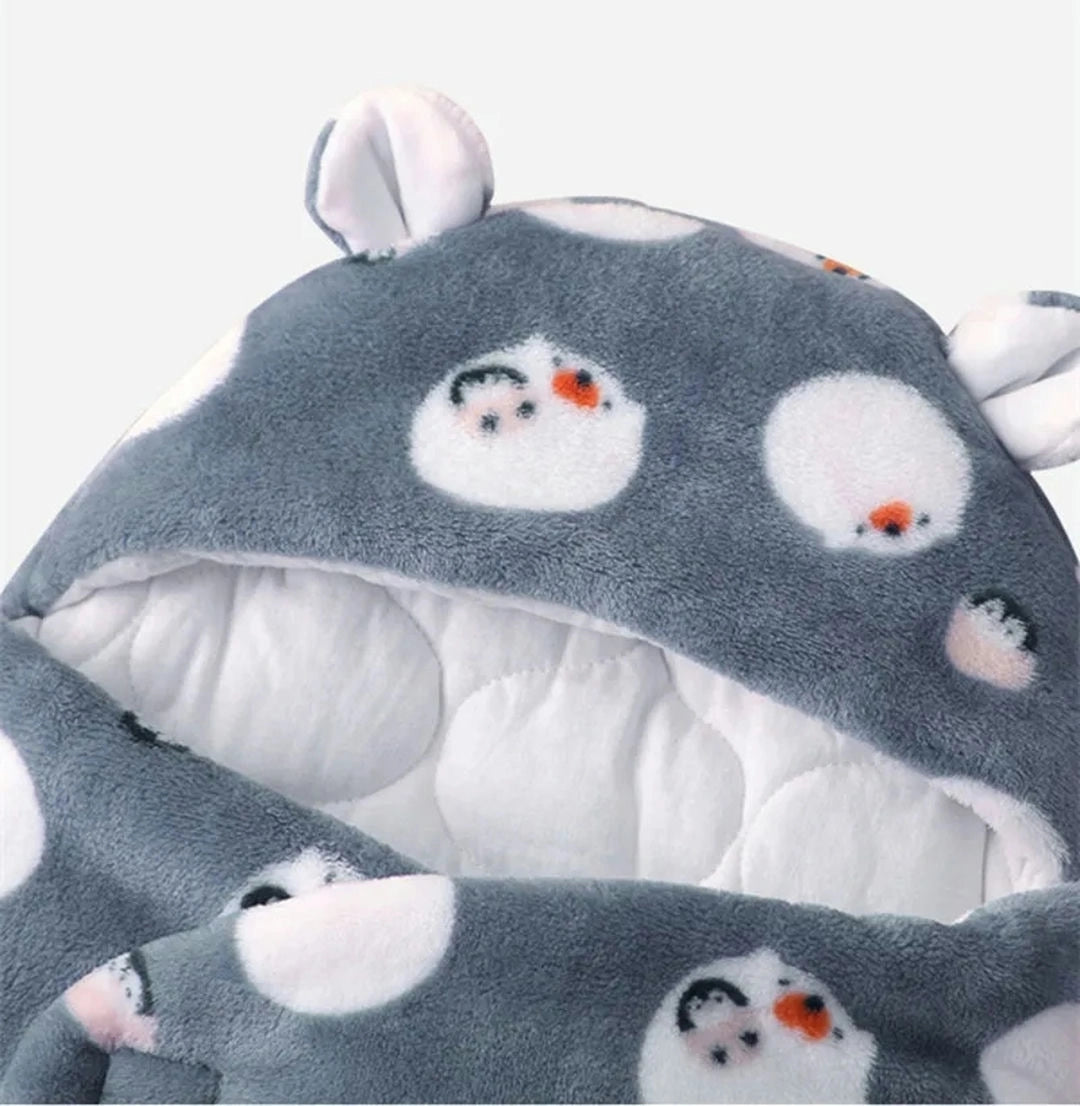 Bluish Gray Sheep Pattern Winter Fleece Swaddle 3 - Minitaq baby kids clothes dress