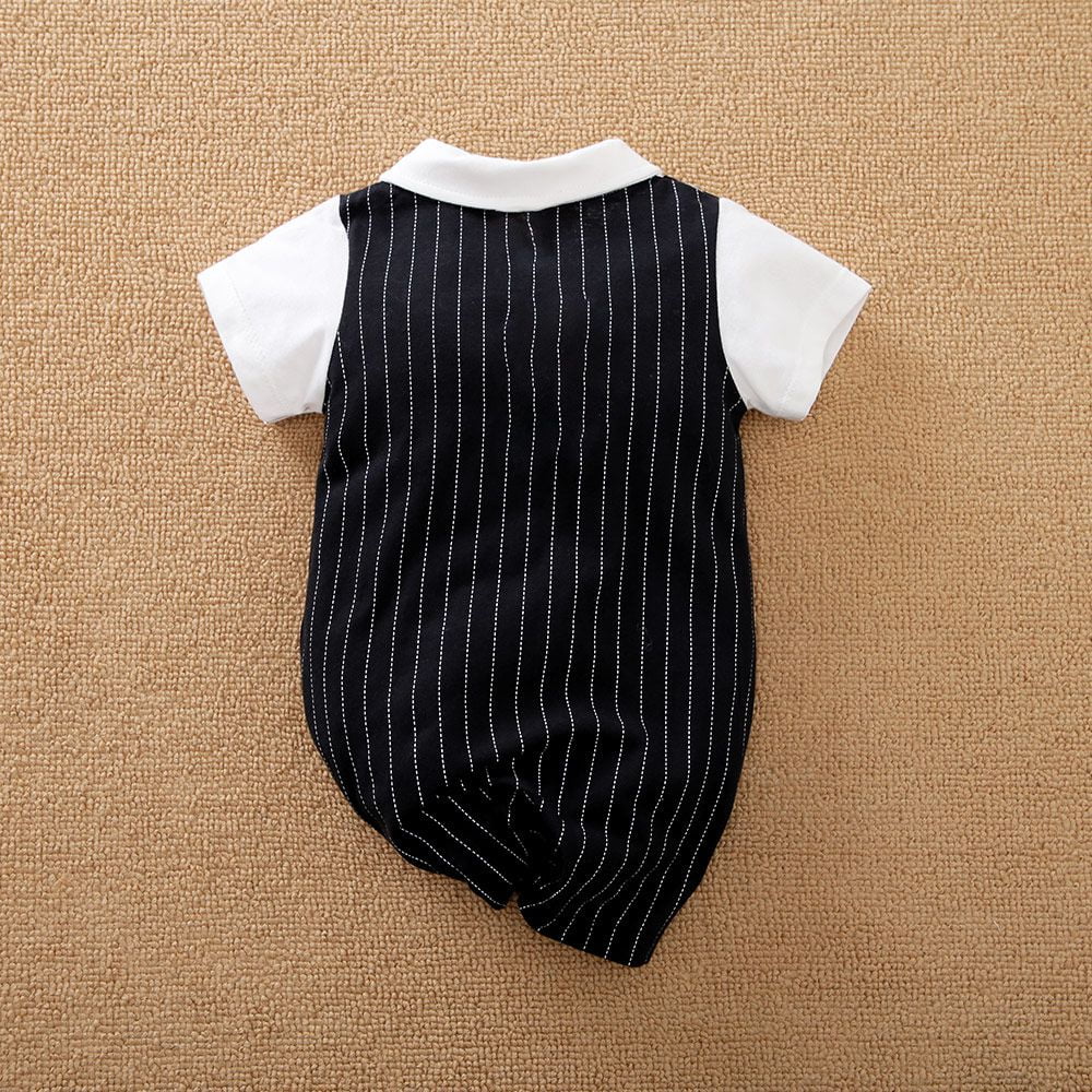 Formal Lines Baby Romper With Red Bow Tie 7 - Minitaq baby kids clothes dress