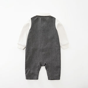 Black Fancy Waistcoat Style Romper 9 - Minitaq baby kids clothes dress