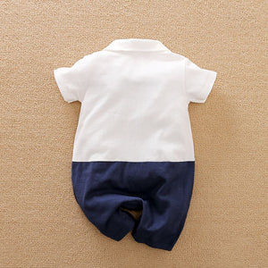 White And Blue Formal Baby Romper 6 - Minitaq baby kids clothes dress