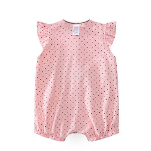 Pink Dots Pattern Design Summer Romper 6 - Minitaq baby kids clothes dress