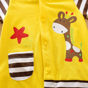 Giraffe Half Sleeve Yellow Baby Romper 7 - Minitaq baby kids clothes dress