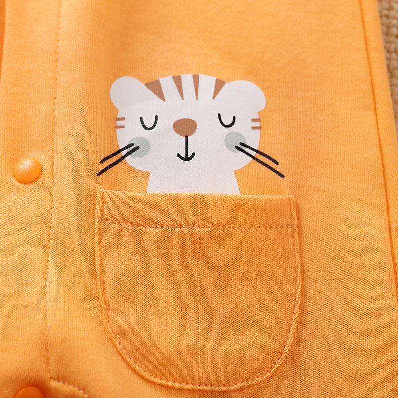 Fun Pocket Cat Orange Style With Bib 7 - Minitaq baby kids clothes dress