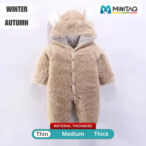 Adventure Soft Beige Hooded Romper 1 - Minitaq baby kids clothes dress