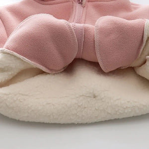 Rabbit Face Zipper Winter Hoodie - Minitaq baby kids clothes dress