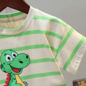 Cartoon Dino T-Shirt With Shorts 7 - Minitaq baby kids clothes dress