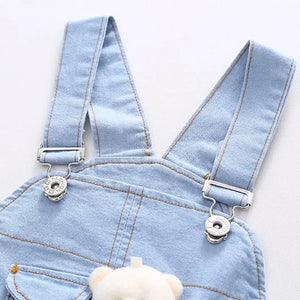 Little Bear In Jeans Dungaree Casual Set For Kids 4 - Minitaq baby kids clothes dress