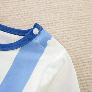 Football Sports Style Blue Stripes Romper 7 - Minitaq baby kids clothes dress