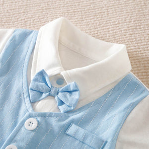 Formal Summer Blue Cotton Baby Romper 6 - Minitaq baby kids clothes dress