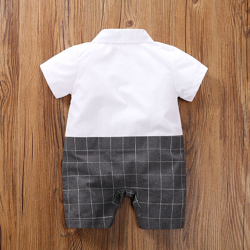 Gentleman Baby Boy Romper with check pattern 4 - Minitaq baby kids clothes dress