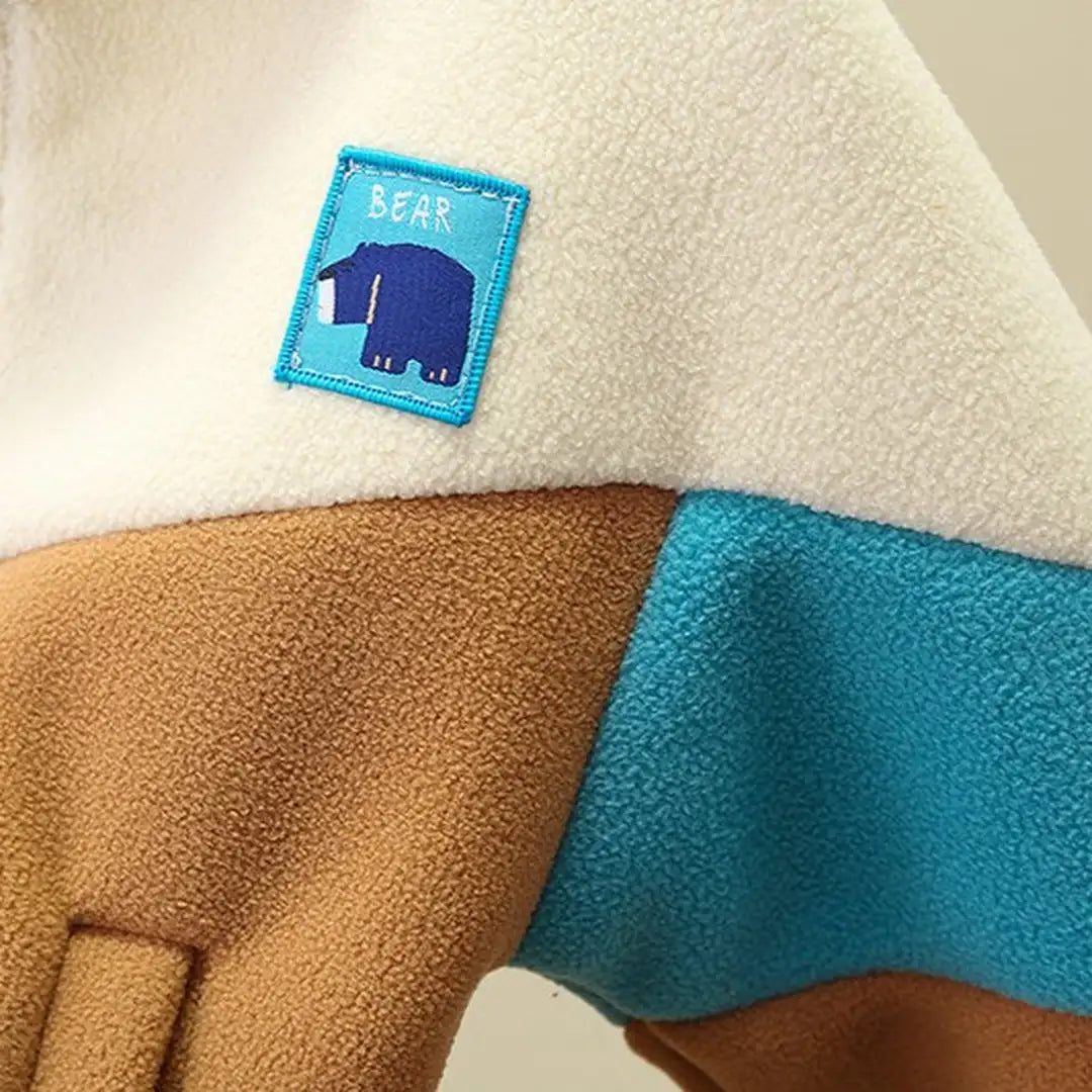 Beige Brown N Blue Color Block Jacket - Minitaq baby kids clothes dress