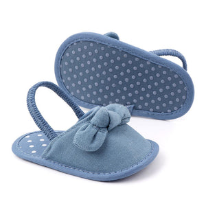 Blue Cotton Elastic Ankle Baby Sandal Shoes 4 - Minitaq baby kids clothes dress