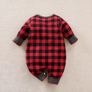 Reindeer Red Black Checkered Baby Romper 9 - Minitaq baby kids clothes dress