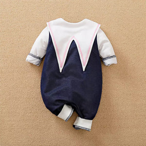 Casual Blue Dress With Pink Bow Lace 9 - Minitaq baby kids clothes dress