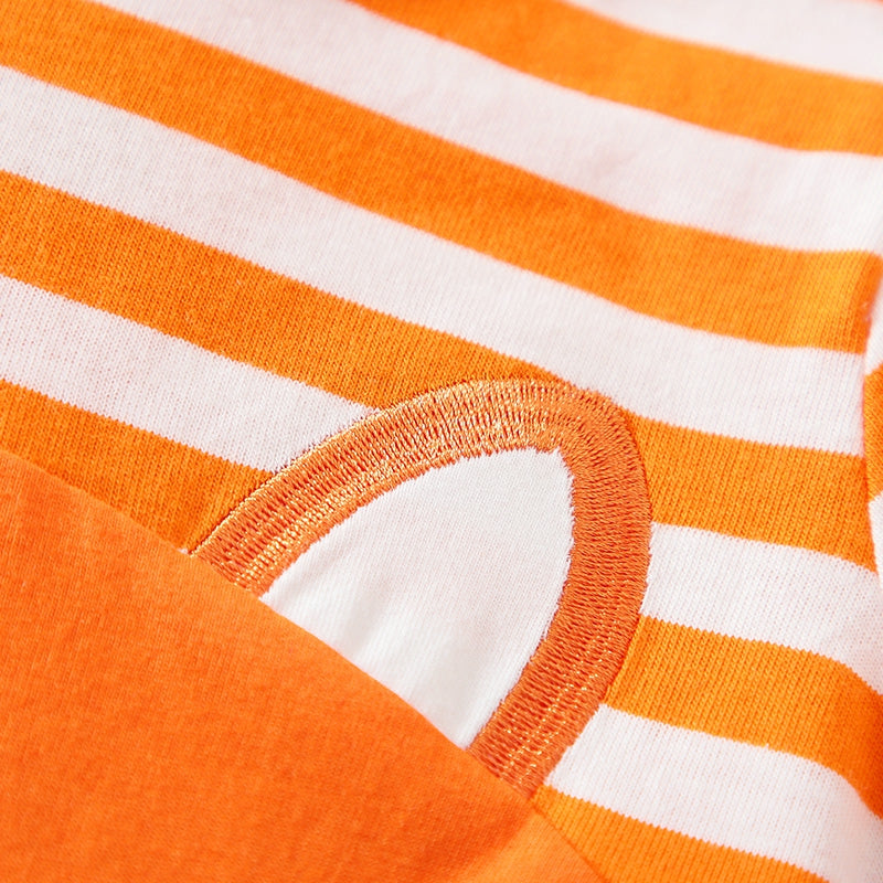 Orange Striped Fox Style Summer Romper 5 - Minitaq baby kids clothes dress