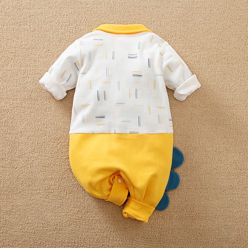 Yellow Baby Romper With Little Dino 3 - Minitaq baby kids clothes dress