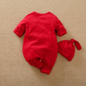 Red Rainy Cloud Unisex Romper With Cap 8 - Minitaq baby kids clothes dress