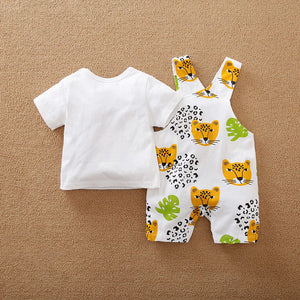 Cheetah Dungaree Style Baby Dress 2 - Minitaq baby kids clothes dress