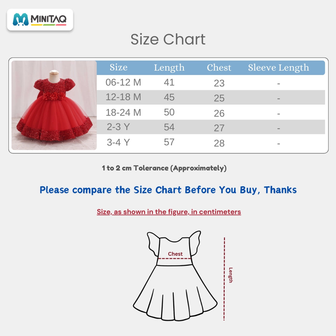 Red Fancy Tulle Style Baby Frock For Girls-Minitaq baby kids clothes dress 