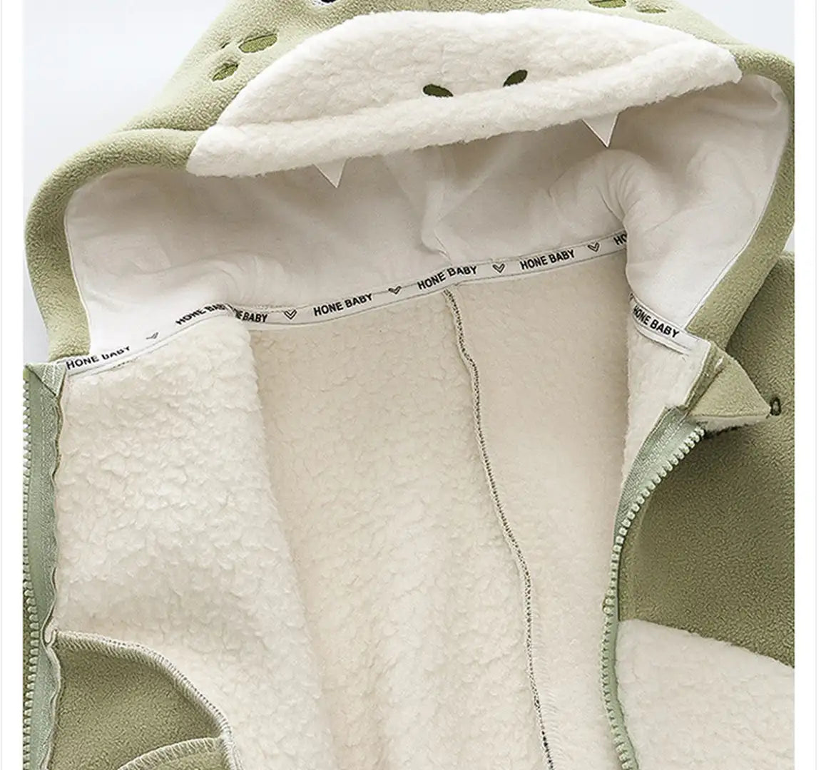 Little Dino Fleece Zipper Winter Hoodie - Minitaq baby kids clothes dress
