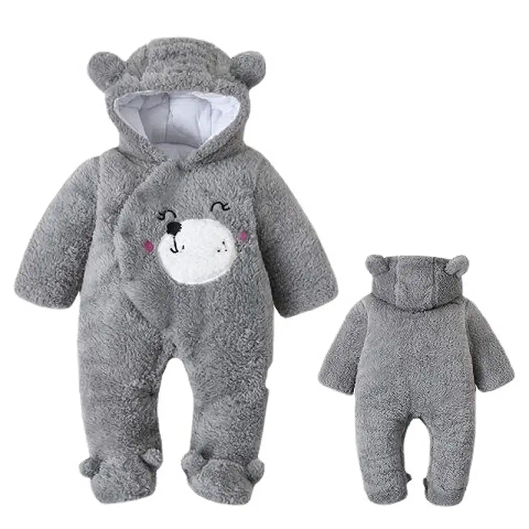 Cozy Gray Teddy Bear Cartoon Romper 7 - Minitaq baby kids clothes dress