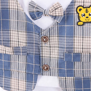 Formal Blue Checkered Style 2pc Set 5 - Minitaq baby kids clothes dress