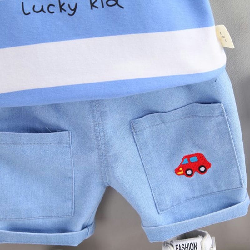 Lucky Kid Car Design Shirt and Shorts 7 - Minitaq baby kids clothes dress