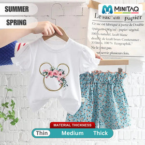 Rosy Minnie Top N Skirt Style Short Summer Set For Girls 2 - Minitaq baby kids clothes dress