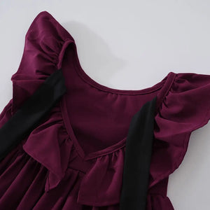 Backless Maroon Modern Plain Frock Dress 8 - Minitaq baby kids clothes dress