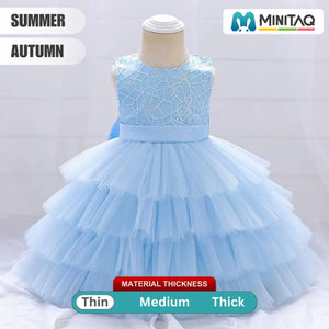 Blue Stylish Multi Layered Toddler  Frock Dress 2 - Minitaq baby kids clothes dress