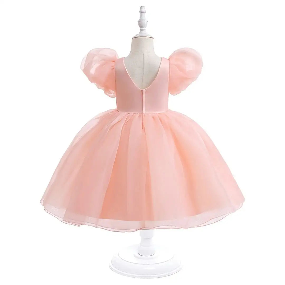 Organza Puffy Short Sleeve Stylish Dress 8 - Minitaq baby kids clothes dress