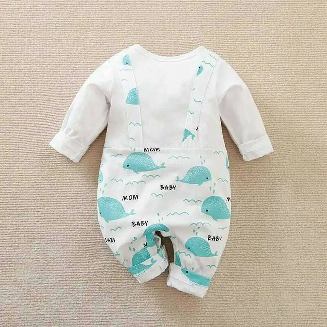 Ocean Whale Full Sleeves Baby Romper 8 - Minitaq baby kids clothes dress