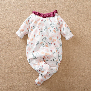 Light Burgundy Collar Floral Baby Girl Romper 7 - Minitaq baby kids clothes dress