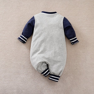 Dark Blue And Gray Sports Jersey Style Baby Romper 7 - Minitaq baby kids clothes dress