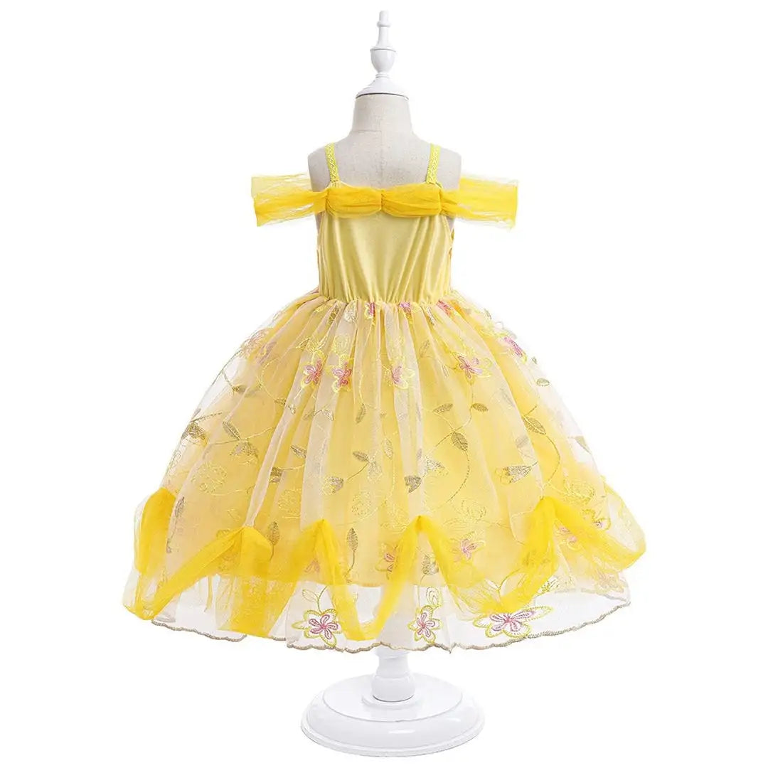 Yellow Princess Costume Frock  Dress For Girls 8 - Minitaq baby kids clothes dress