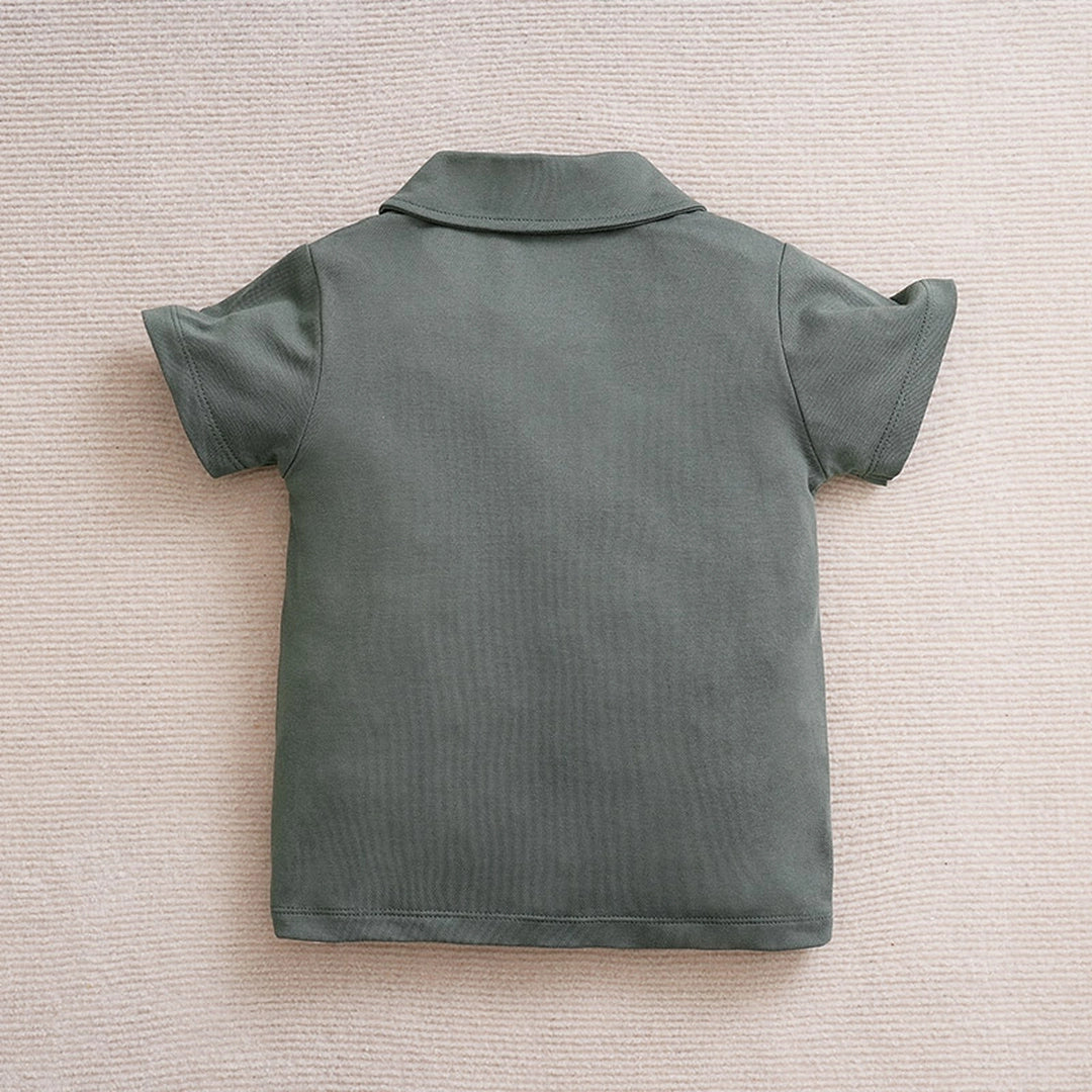 Storm Green Polo Cotton Kids Shirt 7 - Minitaq baby kids clothes dress