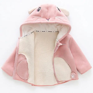 Rabbit Face Zipper Winter Hoodie - Minitaq baby kids clothes dress