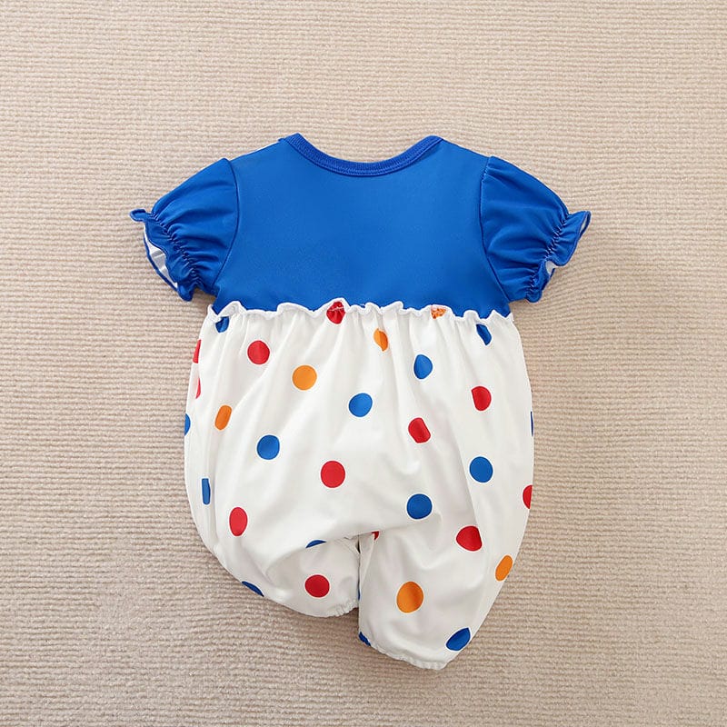 Color Dots Blue N White Baby Girl Romper 8 - Minitaq baby kids clothes dress