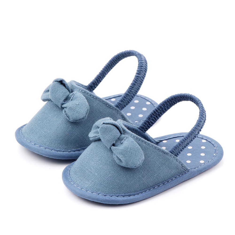 Blue Cotton Elastic Ankle Baby Sandal Shoes 1 - Minitaq baby kids clothes dress