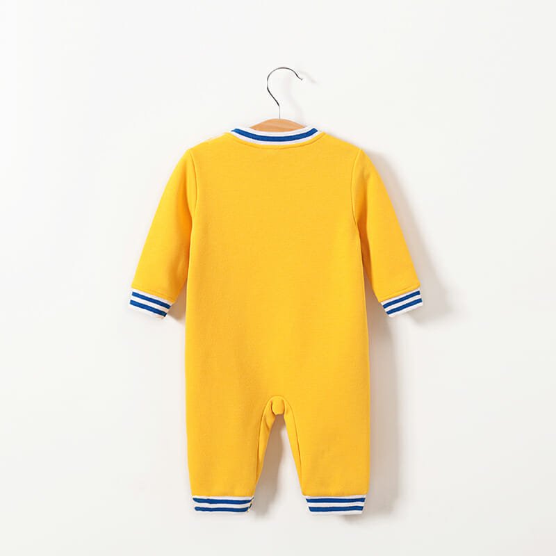 Yellow Sports Style Winter Fleece Romper With Cap 8 - Minitaq baby kids clothes dress