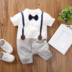 American Style Bow Tie Gentleman Romper 1 - Minitaq baby kids clothes dress