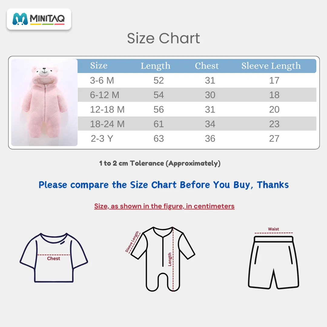 Soft Pink Bear Design Winter Baby Romper 37 - Minitaq baby kids clothes dress