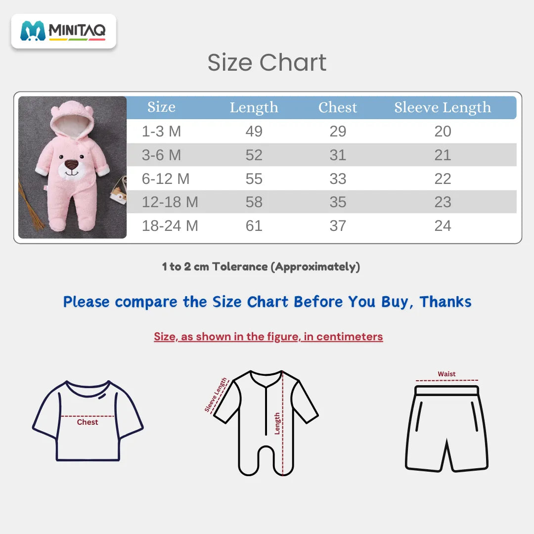 Pink Cute Teddy Bear Design Baby Romper 10 - Minitaq baby kids clothes dress