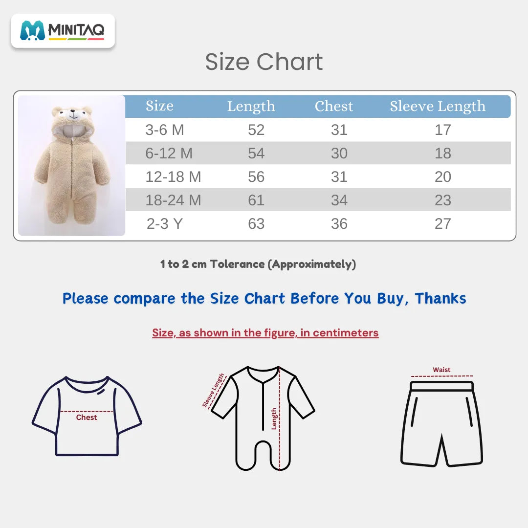 Beige Bear Design Winter Baby Romper 5 - Minitaq baby kids clothes dress