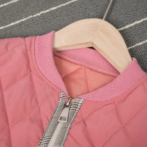 Pink Quilted Puffer N Fur Pocket Style Set - Minitaq baby kids clothes dress
