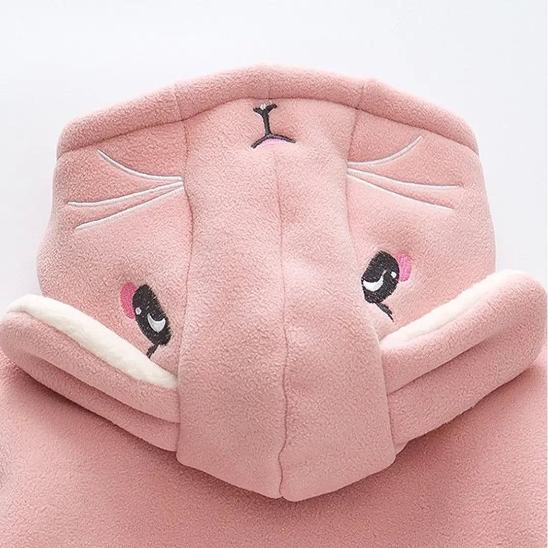 Rabbit Face Zipper Winter Hoodie - Minitaq baby kids clothes dress