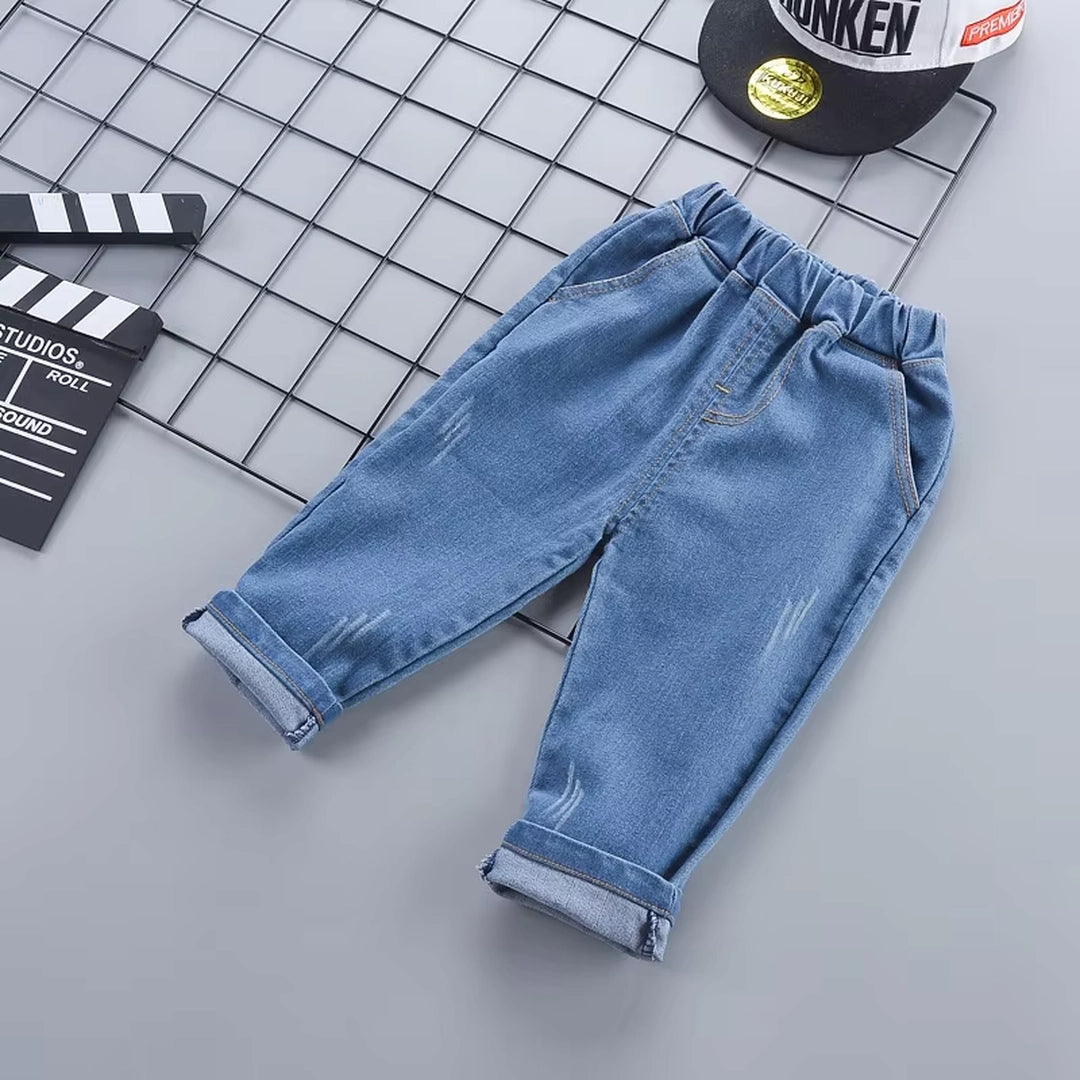 Mini Cars Pattern Full Sleeves Shirt N Denim Pants 2 pcs Set - Minitaq baby kids clothes dress
