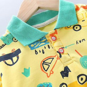 Cars Pattern Yellow T-Shirt and Shorts 7 - Minitaq baby kids clothes dress