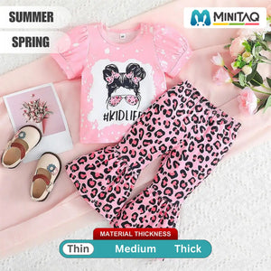 The Kid Life Pink Top With Leopard Style Trouser 2 - Minitaq baby kids clothes dress