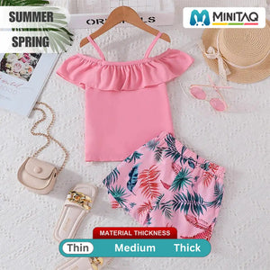 Pink Stylish Summer Top With Bottom Dress For Baby Girls 2 - Minitaq baby kids clothes dress